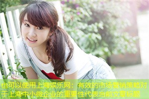 有效的市场营销策略对于上海中小微企业的重要性